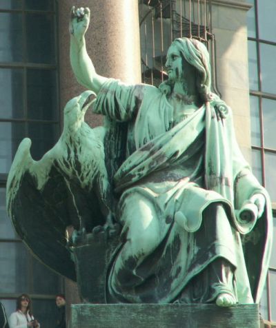 Statue of John the apostle at St. Isaac Cathedral