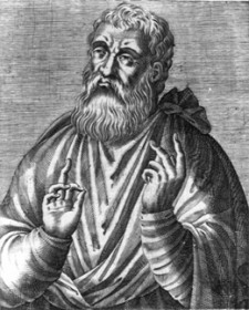An artist's depiction of Justin Martyr