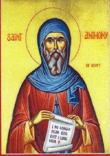 Icon of St. Anthony, the first desert monk