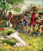 The stoning of Stephen in Jerusalem
