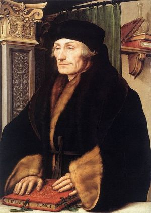 Painting of Erasmus by Hans Holbein in 1523