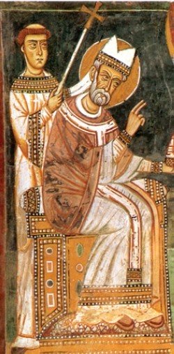 Pope Sylvester with Constantine the Great